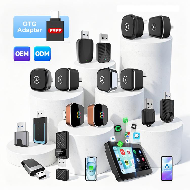 Mini Ultra Wireless CarPlay Adapter LED Indicator Auto Pairing Apple Car With Wired Car Play Android Auto for Carlinkit Supplier