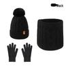 Women's Winter Knitted Hat, Scarf & Gloves Set with Ear Protection - Velvet Lined for Outdoor Warmth