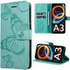 Case for Xiaomi Redmi A3 - Leather Effect - Butterfly Pattern - Shockproof Protection - Card Holder - Green