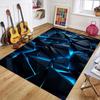 Black Red Geometric Carpet Mat Rug 3D Polygon Crack Pattern Futuristic Edgy Home Decoration Living Room Indoor Bedroom Rug