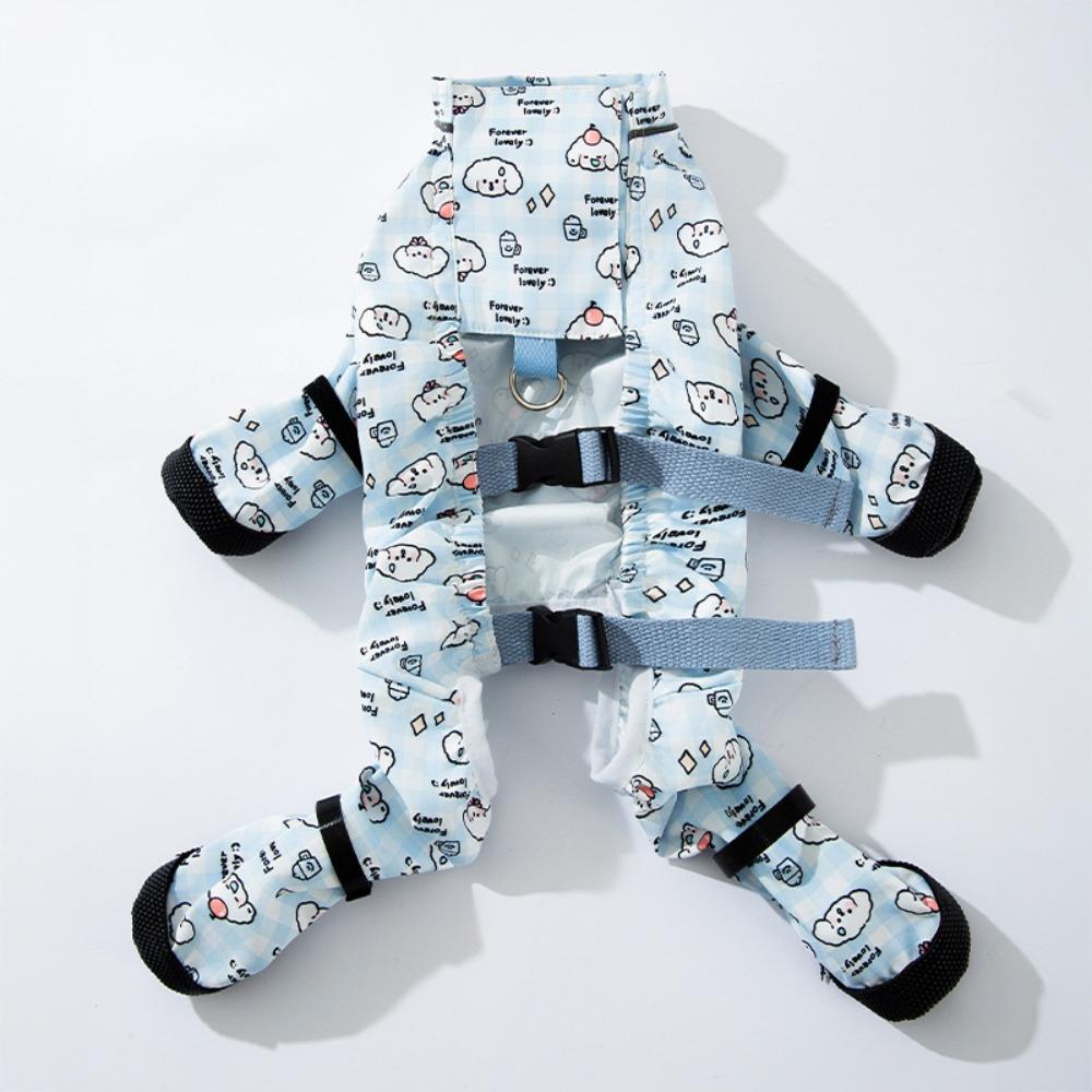 Back Adjustable Dog Four-Legged Pants Full Leg Protection Dog Boot Leggings  Pet Strolling