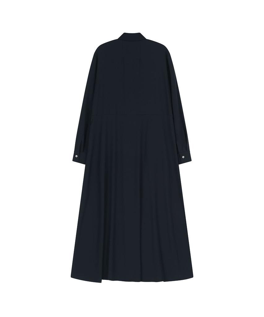 VIS A VIS Long Sleeved Tunic Shirt Dress (Navy)