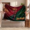 Cristiano Ronaldo Personalized Fleece Blanket With Football Logo, Custom Name Text Soft Warm Home Throw Blanket