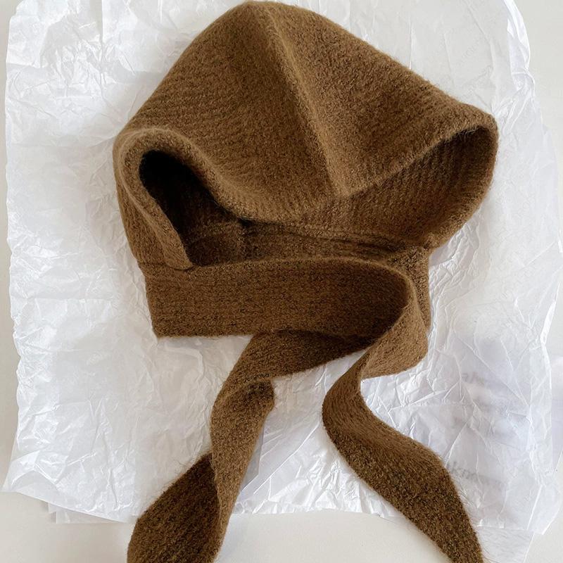 1 шт. Вязаная теплая балаклава Зимняя шерстяная Ретро защита ушей Шарф Хлопковые смеси