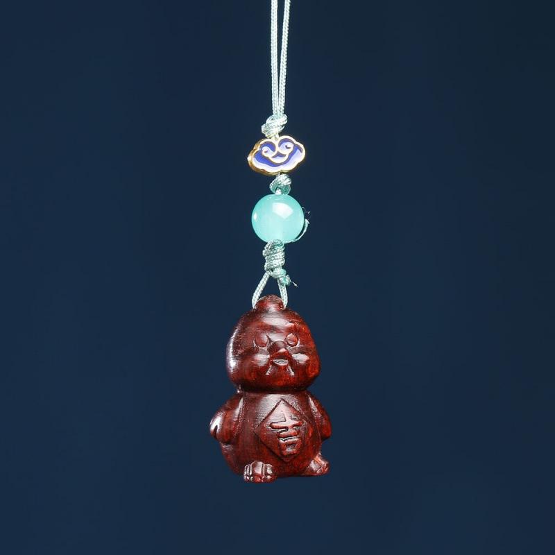 Cliff Cypress Zodiac Wood Carving Pendant Keychain