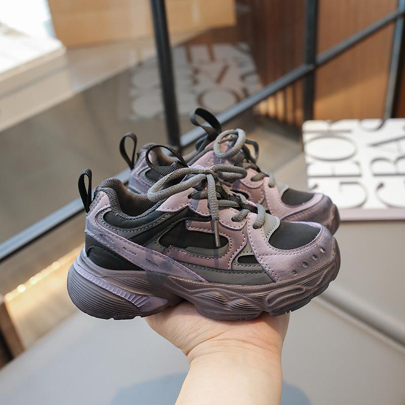 Детские кроссовки для мальчиков 2024 года, весенняя мода, повседневные кроссовки для детей, универсальные нескользящие кроссовки для девочек, школьные, массивные, спортивные, теннисные туфли