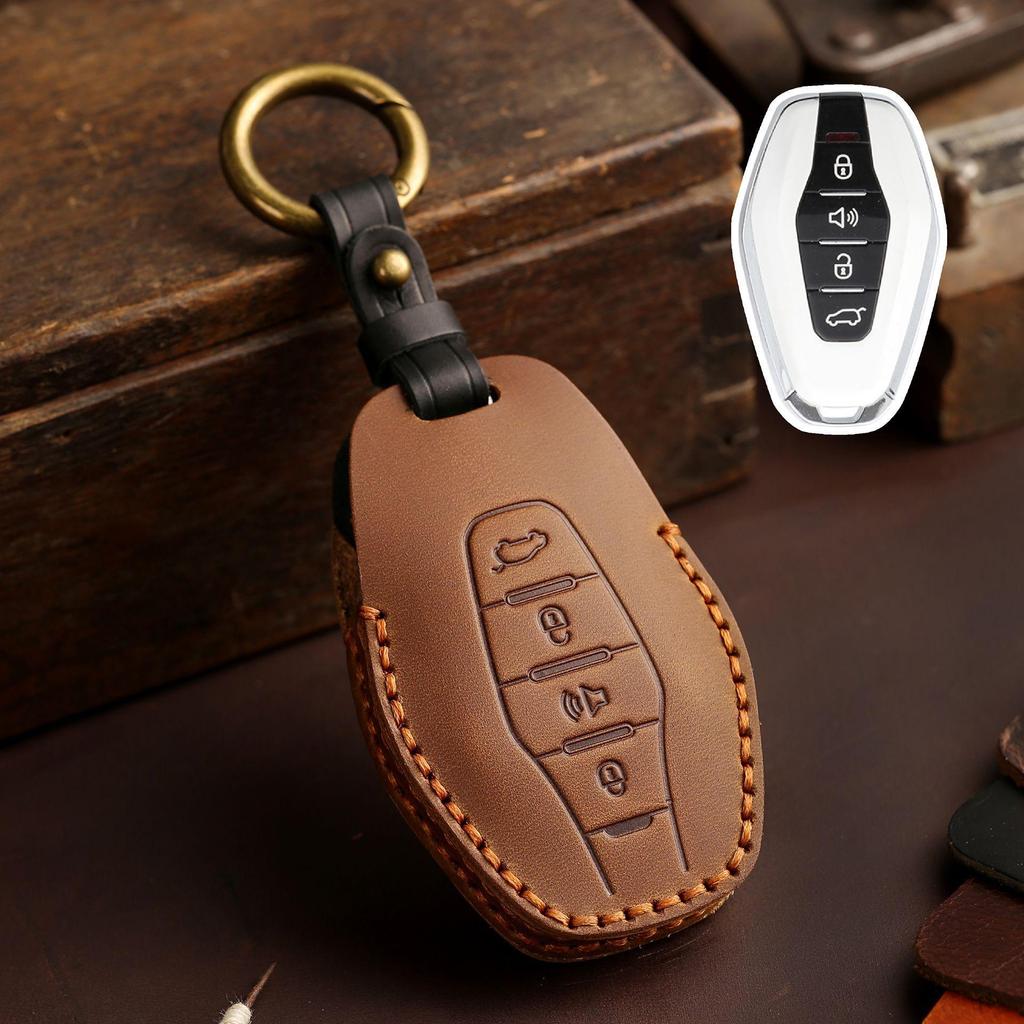 Чехол для ключа Chery Jetour X90Plus/X70Plus из кожи - аксессуар для модели 2023 года