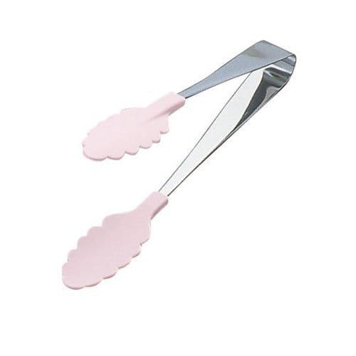 Endo Shoji Commercial Antibacterial Heat-Resistant Colorful Tongs, Pink, Stainless Steel Metal Parts, 66 Nylon Tips, Glass Fiber (with Antibacterial A