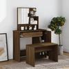 VidaXL Vanity Set Makeup Table Stool Dressing Table Bedroom Furniture Interior Oak 3114154