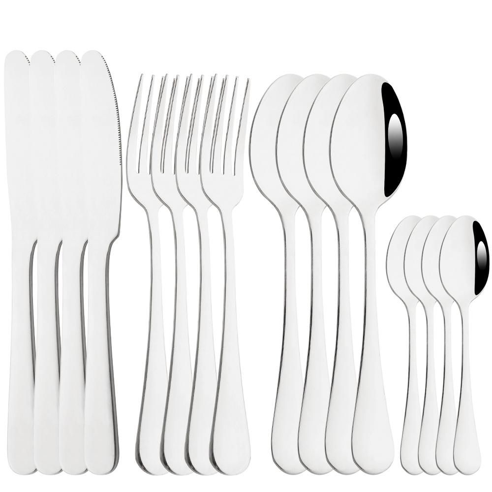 Качественный набор столовых приборов из нержавеющей стали, 16 шт., роскошная посуда, ножи, вилки, ложки, набор кухонной посуды в западном стиле