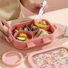 Bento Box Plastic Large Capacity Lunch Box with Soup Bowl and Spoon Children School Picnic Compartment Food Container Gifts
