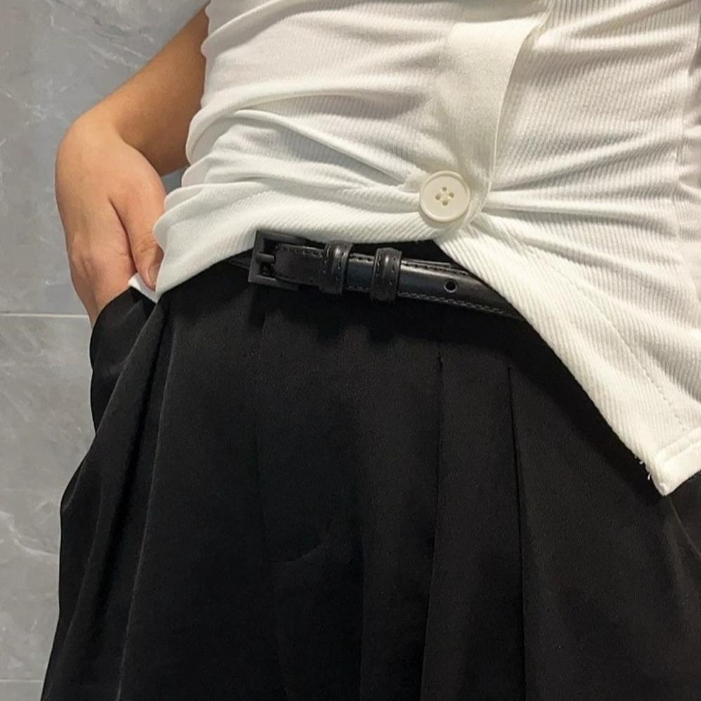 Vintage Candy Color Belt Elegant Dress Waistband Retro Thin Waist Belt Jeans Decoration
