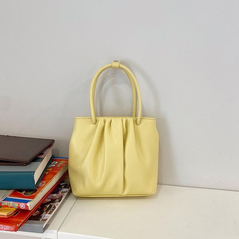 Square Pleated Versatile Small Bag for Women 2025 Spring Summer New Soft Handheld Casual Korean Style Shoulder Crossbody Bag Trendy