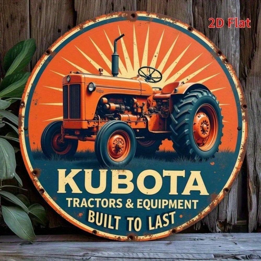 Винтажная металлическая жестяная табличка с изображением трактора Kubota, ретро-декор для стены с сельскохозяйственной техникой, для гаража, мужской комнаты