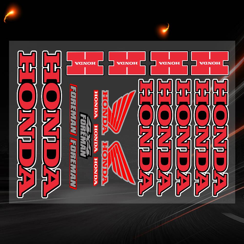 red honda-s Decal Set High Quality LI Printed and Cut Stickers Motorcycle Sticker