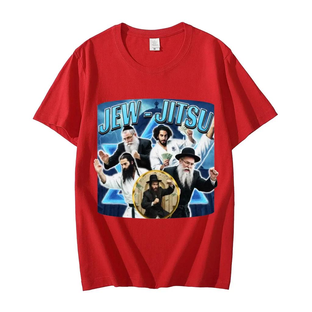 Funny Jew-Jitsu Jewish Meme Graphic T Shirts Vintage Y2k Short Sleeve T-shirt Summer Fashion Casual T-shirts