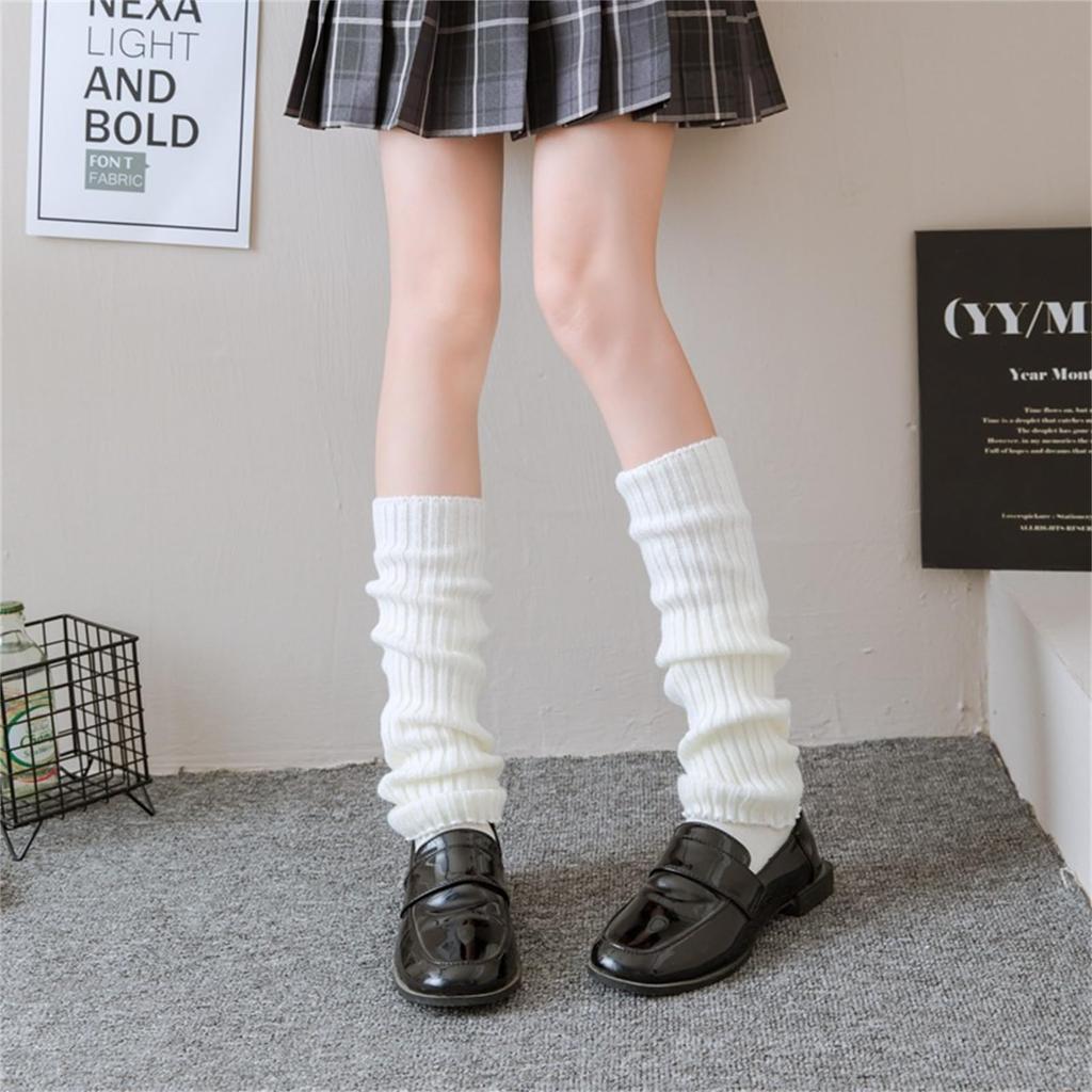 LIKENNY Thick Loose Leg Uniform Accessories for High School School Cold Weather Leg Covers for Girls and Women Socks, 40cm, Warmers, Students, Gals,