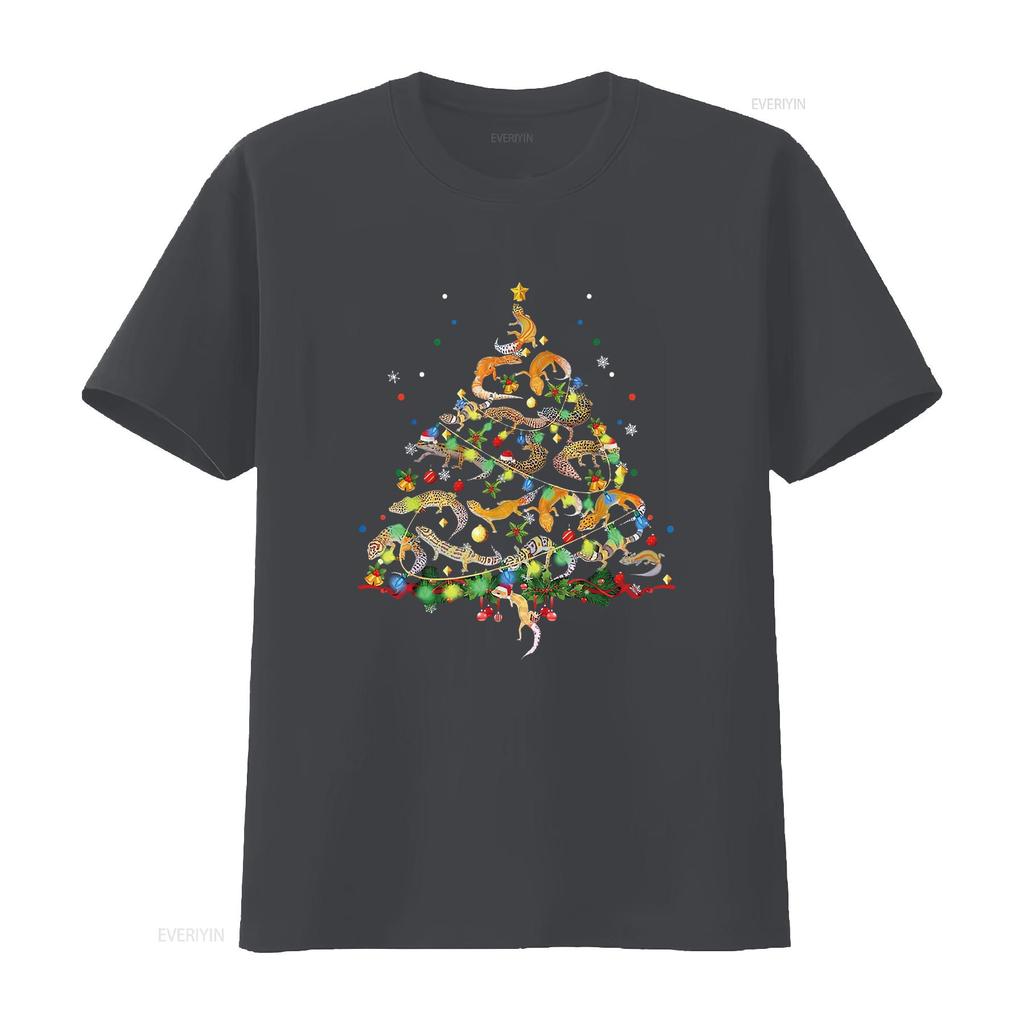 Womens Leopard Gecko Christmas Tree Funny Marsupial Xmas T Shirt vintage Washed designer clothes Comfortable Stylish fashion