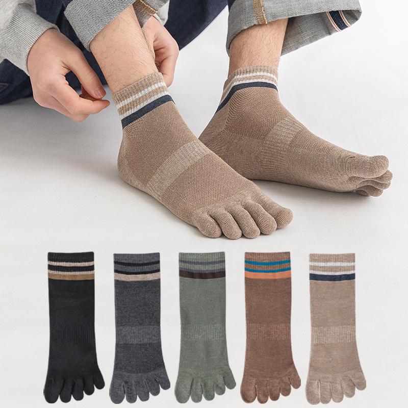 5 пар мужских носков с отдельными пальцами, спортивные низкие носки до щиколотки, высококачественные хлопковые носки с пятью пальцами для мальчиков