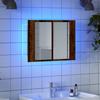 VidaXL LED Mirror Cabinet Old Wood 60x12x45 Cm Engineered Wood, Mirror Cabinet, Makeup Cabinet with Mirror, 856282