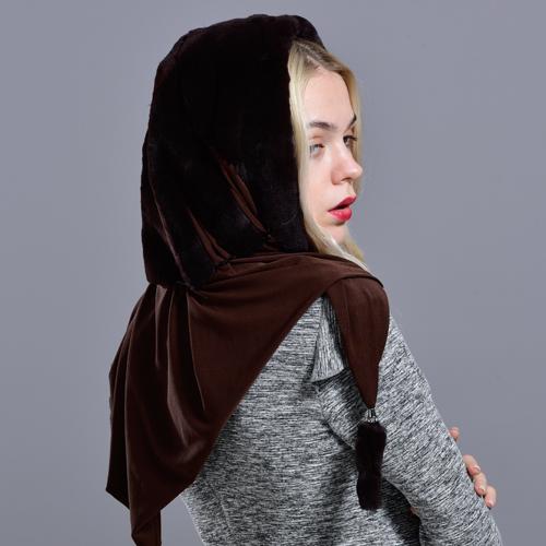 Шапки-капюшоны из натурального меха кролика рекс, женские зимние шапки из натурального меха, теплый пушистый капюшон с тканевой подкладкой