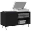 Vinyl Record Cabinet Black Oak Effect 85 x 38 x 48 cm