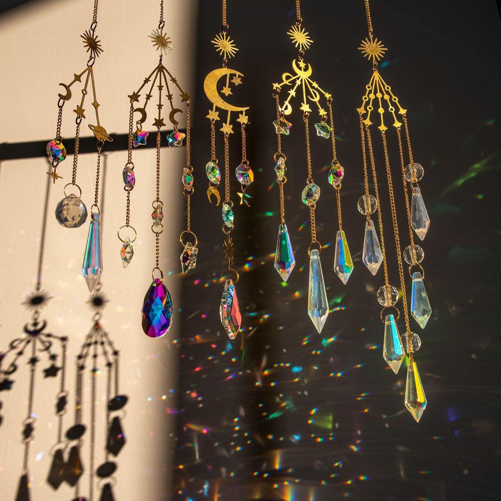 Galaxy Crystal Suncatcher Wind Chime - Rainbow Light Pendant Decoration