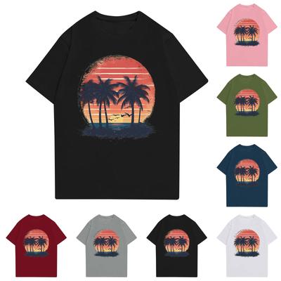 Женская повседневная футболка с круглым вырезом и короткими рукавами с принтом