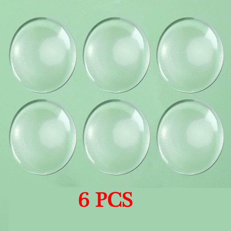 6pcs Baby Transparent Soft Silicone Wall Protector Door Handle Bumper Non-slip Self-adhesive Round Doors Stop Muffler