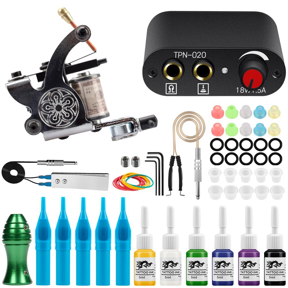 Набор тату-машинок PHOENIXY с источником питания для татуировки, чернилами для татуировки, полный комплект тату-машины, насадки для тату-игл и тату-инструменты для боди-арта