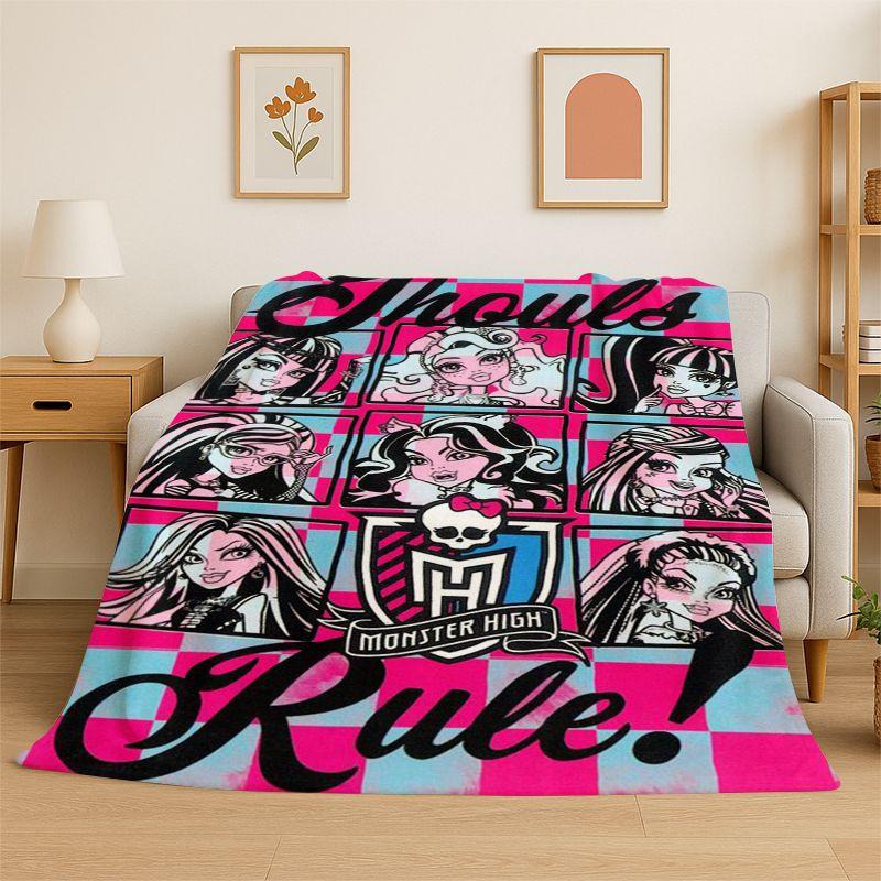 Мультяшное одеяло Monster High Draculaura Вампир, мягкое фланелевое плед, уютное одеяло для кровати, дивана, дивана, спальни, гостиной, пикника