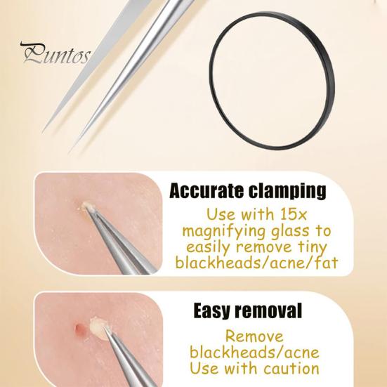 Инструмент для удаления угрей Пинцет из нержавеющей стали для удаления угрей для чистой кожи Пинцет для удаления угрей с противоскользящей ручкой Инструмент для извлечения угрей