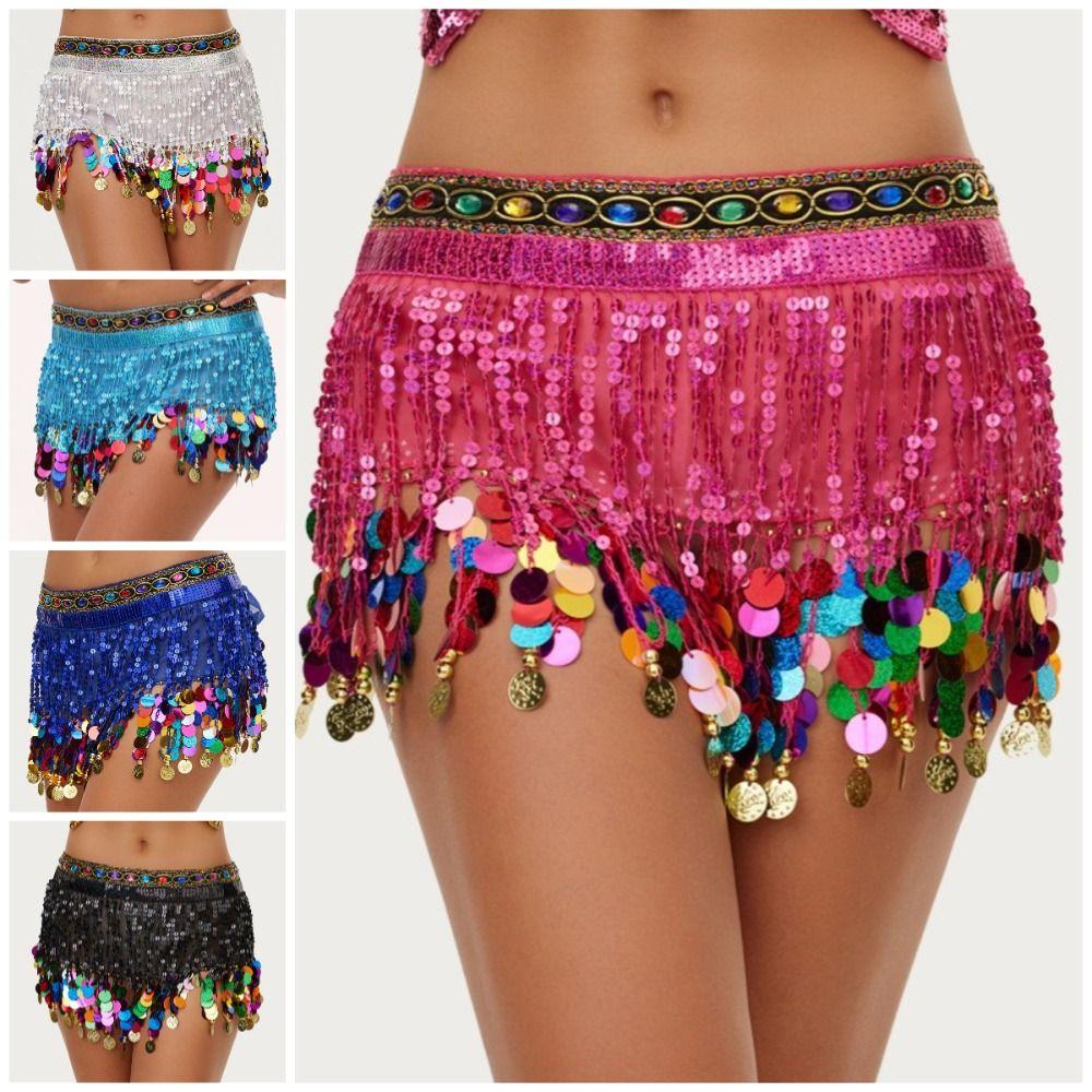 Glitter Sequins Belly Dance Belt Creative Hip Scarf Skirt Belly Dance Hip Scarf Women