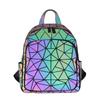 Новый рюкзак с бриллиантовым узором, женский трендовый рюкзак на молнии, светящийся геометрический рюкзак из полиуретана, универсальная женская сумка