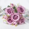 Artificial Flowers Fake Silk White Peonies Used for Home Room Vase Decoration Christmas Wreath Wedding Bouquet Party Accessories
