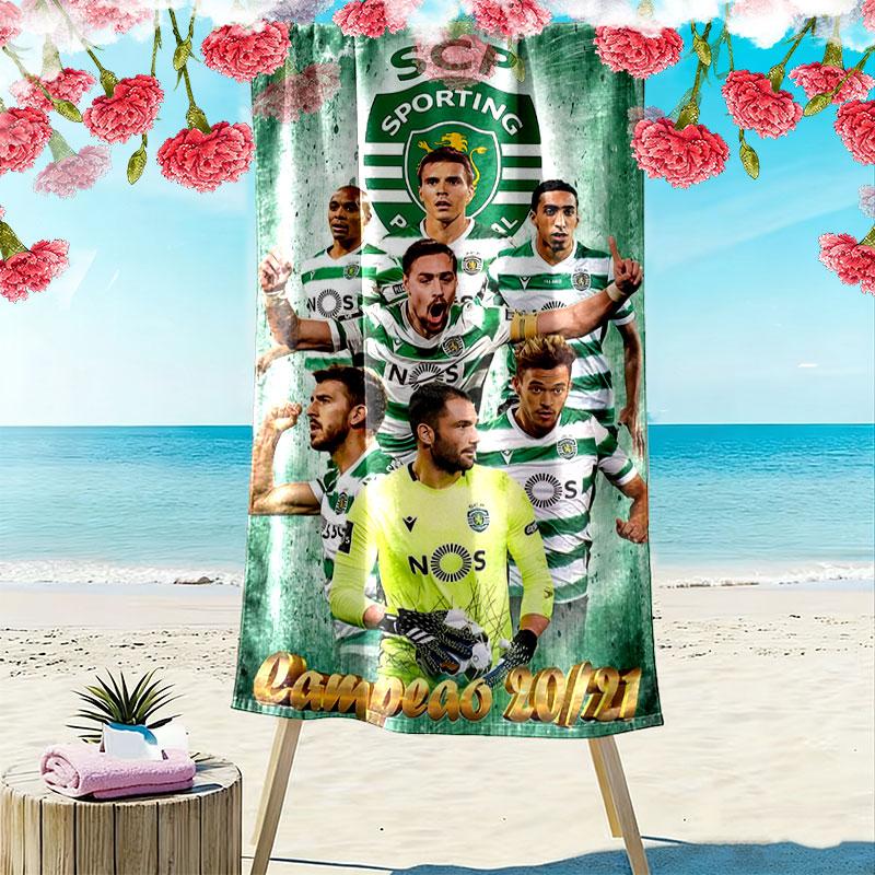 Sporting CP Print Beach Towel, Large Soft Quick Dry Towel for Beach Camping Swimming