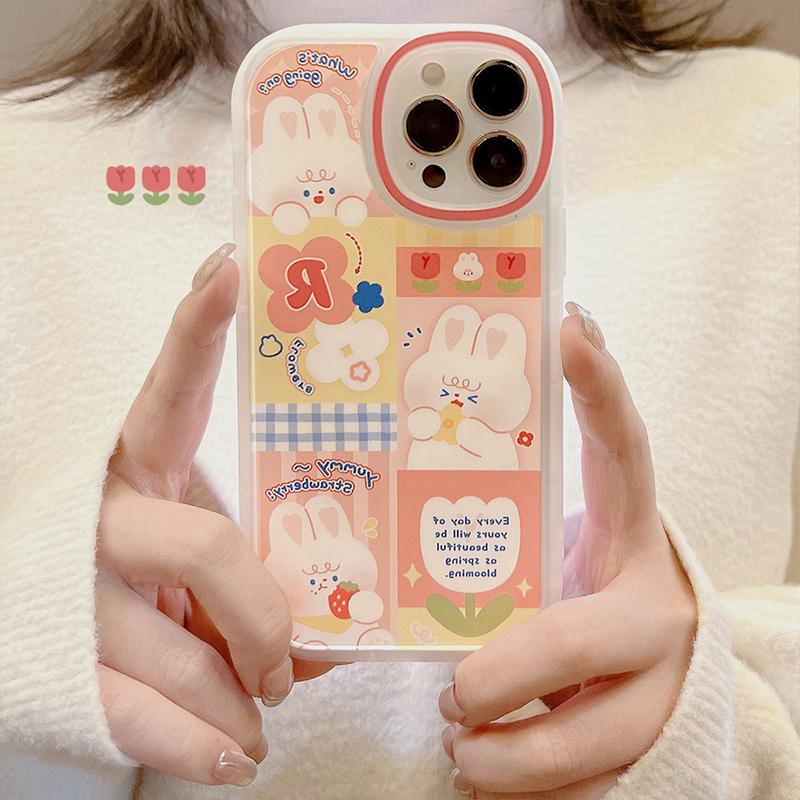 Новый чехол для телефона Tulip Folwer Rabbit для Iphone 11 12 13 Pro Max Mini X Xs Max Xr 7 8 Plus Se 2020 2022, мягкие милые силиконовые чехлы