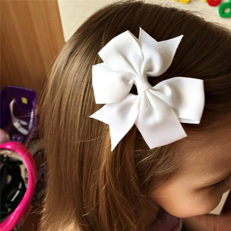 Hot Sale Solid Color Ribbon Fishtail Bow Hair Clip 40 Colors Children's Hair Clip Hair Accessories