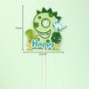 Dinosaur Palm Leaves Cake Toppers Happy Birthday Jungle Safari Party Decor Green Number 1 2 3 4 5 Year Old Kids Party Cake Decor