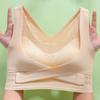 Women Bra Shockproof Hollow Out Back Elastic Push-up Anti-snagging Cross Strap Closure Soft Breathable Padded Wireless Lady Sport Bra