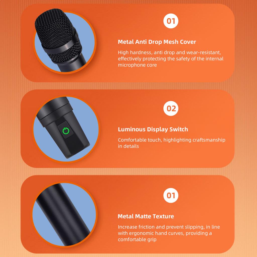 Профессиональная беспроводная микрофонная система UHF с ручным беспроводным микрофоном и приемником