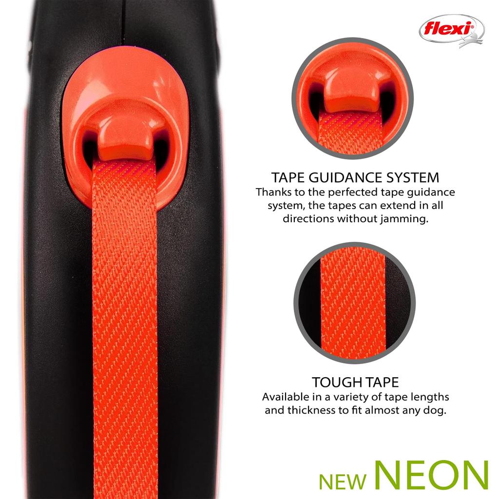 Flexi Рулетка выдвижная Новая Неоновая ленточного типа Размер S 5 м Оранжевая Японская [Официальный продукт]