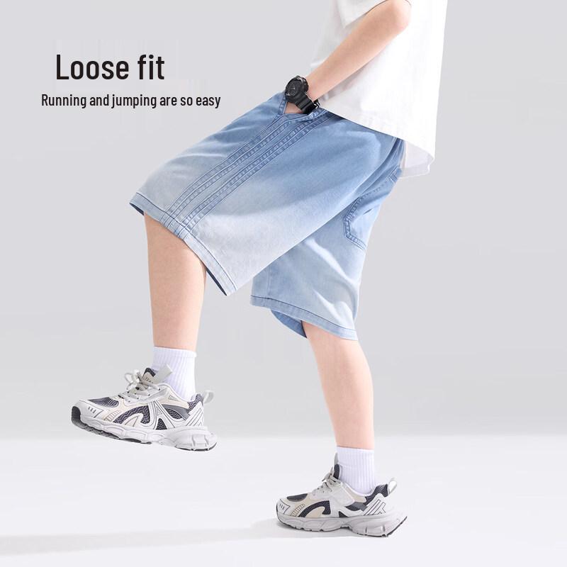 Boy's Washed Gradient Cool-Feel Denim Shorts