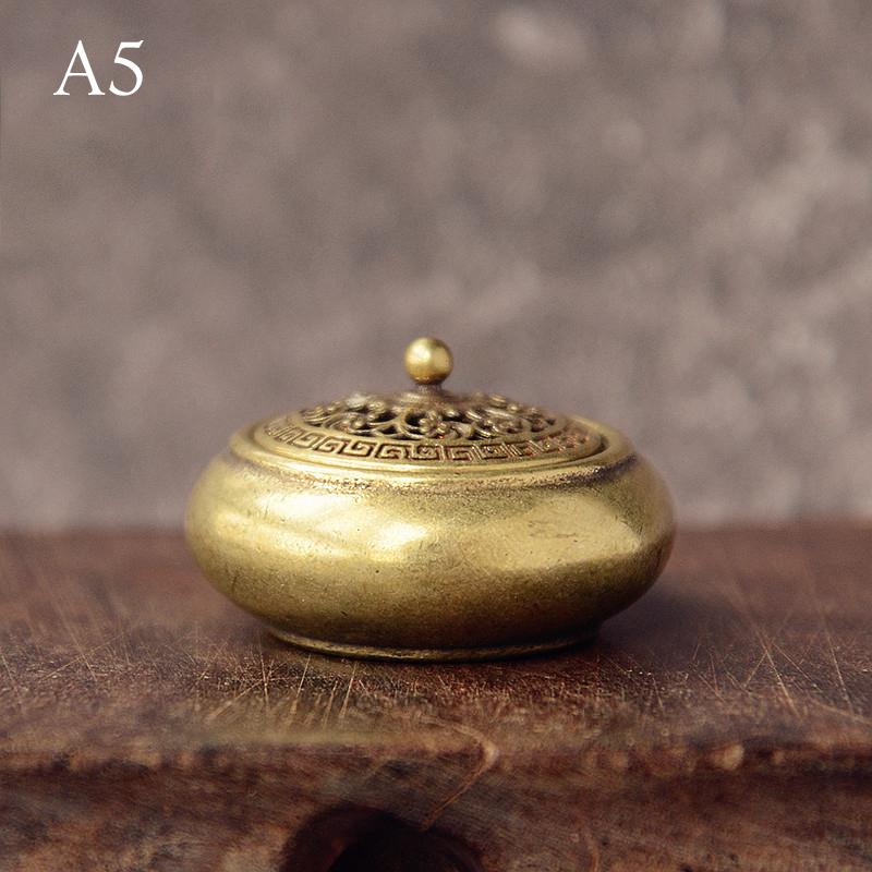 Латунная карманная курильница Lotus Jiuding, полая мини-курильница для благовоний