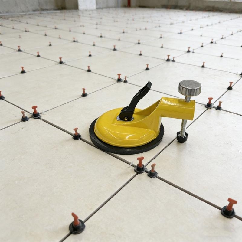 Metal Suction Cup Leveler for Perfect Tile Placement on Floor and Wall Surfaces in Construction Work