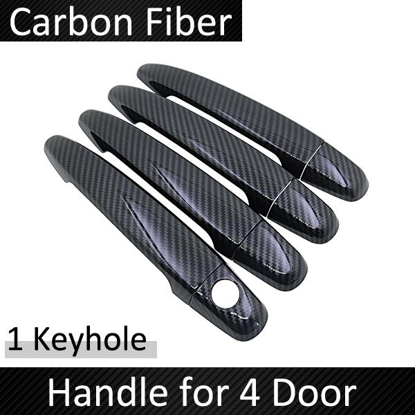 Black Carbon Fiber Door Handle Cover for Toyota Previa Tarago Estima Aeras XR50 2006~ Accessories Stickers Trim Set Chrome