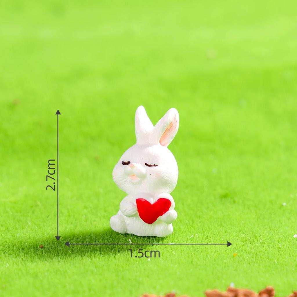 Cartoon Rabbit Desktop Ornament: Cute Resin Decoration for Home and Garden Crafts