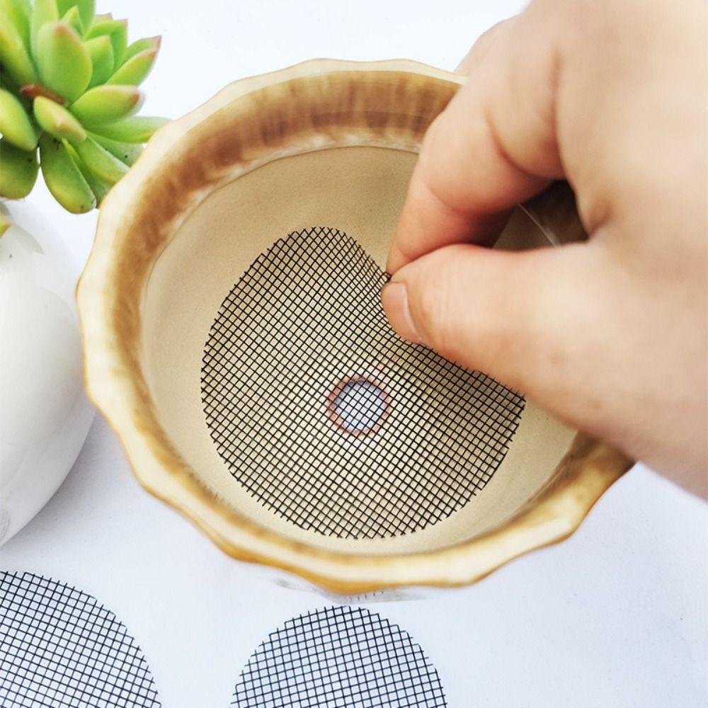 50PCS/Set Round Flower Pot Hole Mesh Pad Prevent Soil Loss Flower Pot Gasket Garden