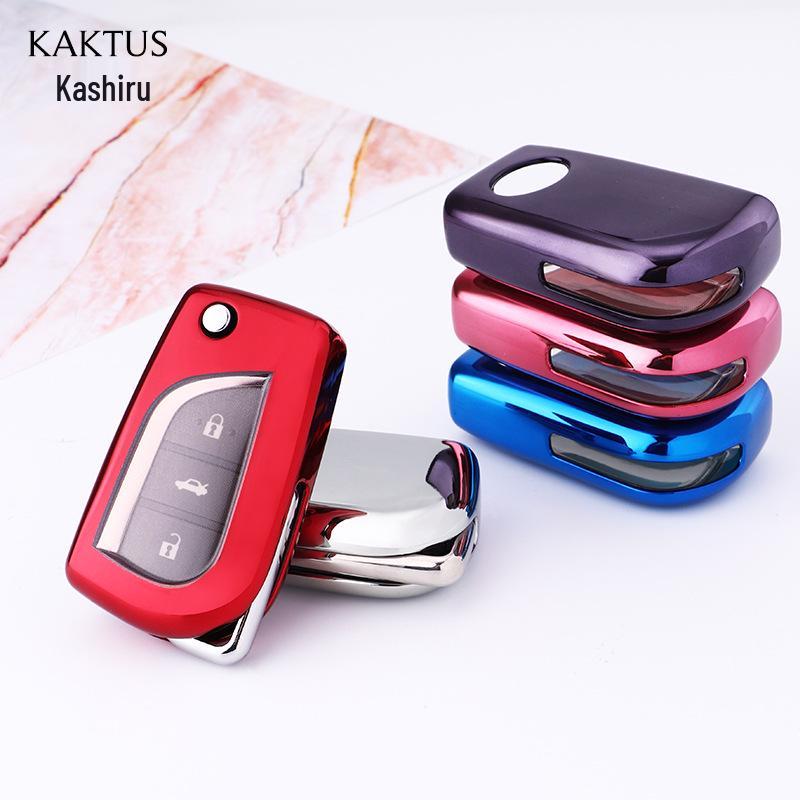KAKTUS TPU Чехол для ключа автомобиля для Toyota Camry/Corolla - Мягкий резиновый чехол с комплектом пряжек