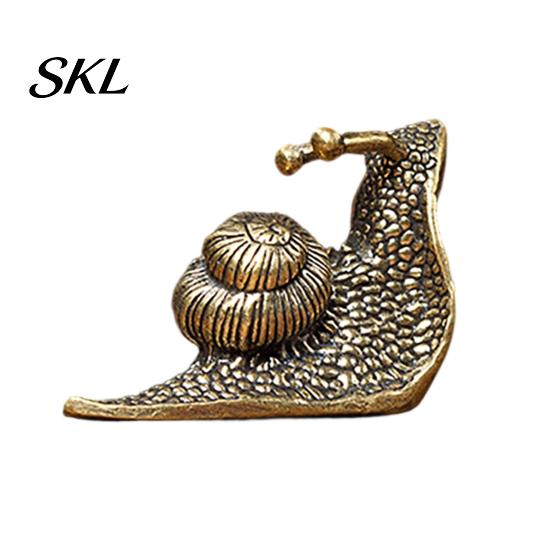 Tea Table Sculpture Vintage Bronze Snail Sculpture, Metal Animal Statue, Slow Living Desk Life Decor for Home Office Table, Garden Yard Ornament Gift